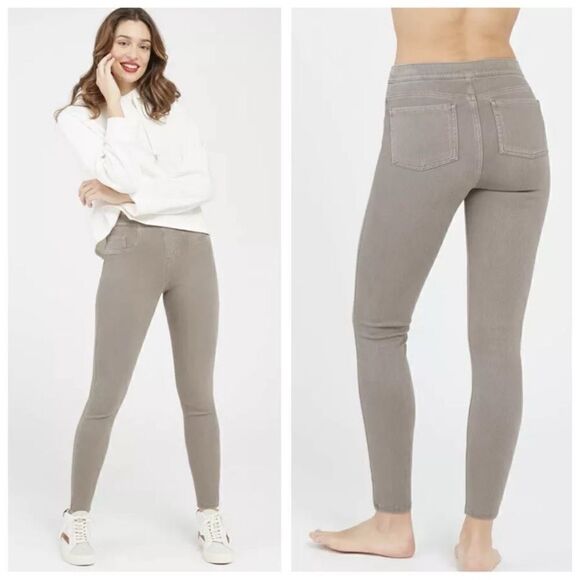 NEW Spanx Jean-ish Ankle Leggings Pants in Grey Sz M - Picture 1 of 11